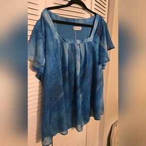 Blue Lined Women's Top